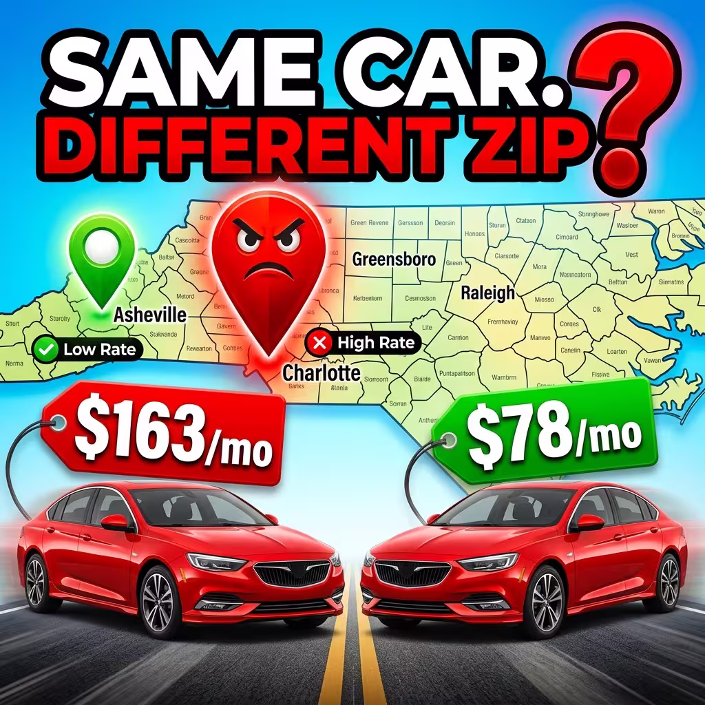 how same car have different insurance rates just because of zip codes. Find out in our detailed work in car insurance in north carolina