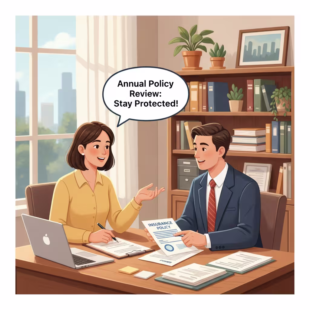 small business owner discussing insurance policy with insurance broker