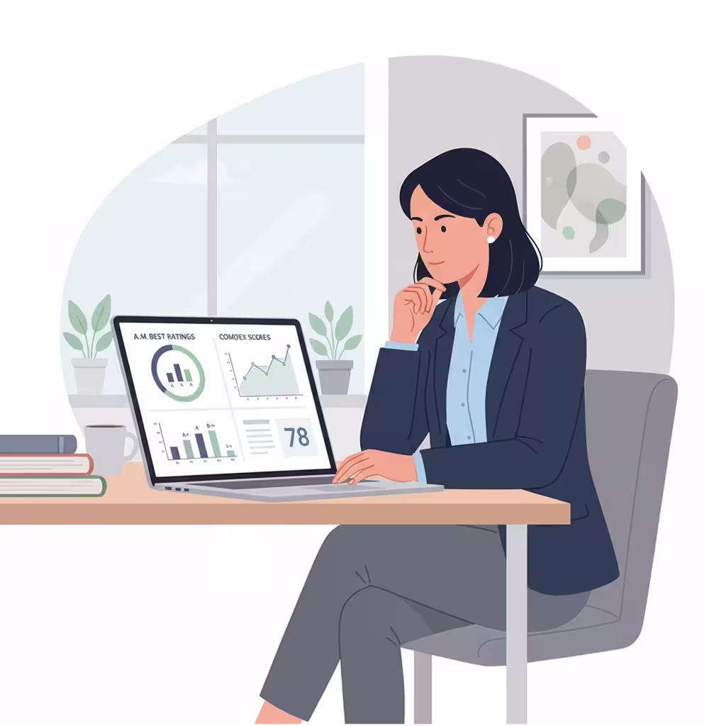 A female comparing best life insurance companies based on the ratings