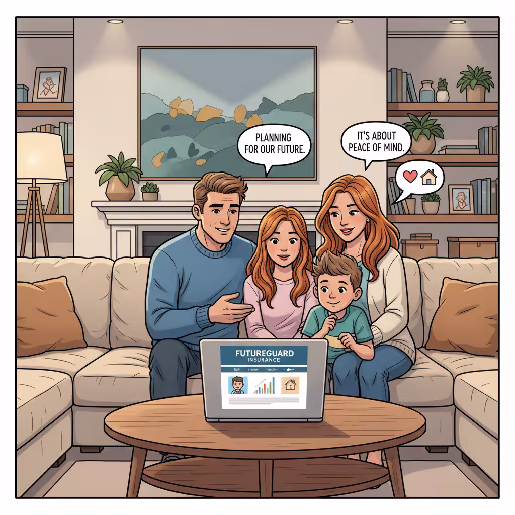 family discussing term life insurance