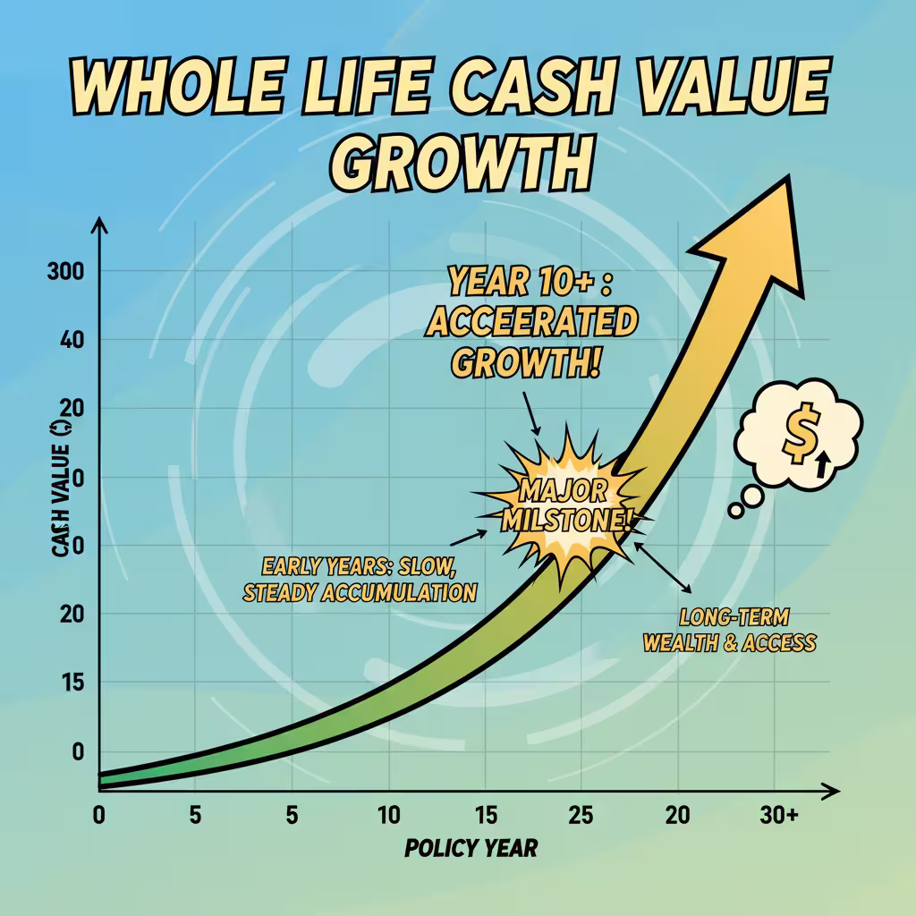 whole life insurance graph showing upward trend