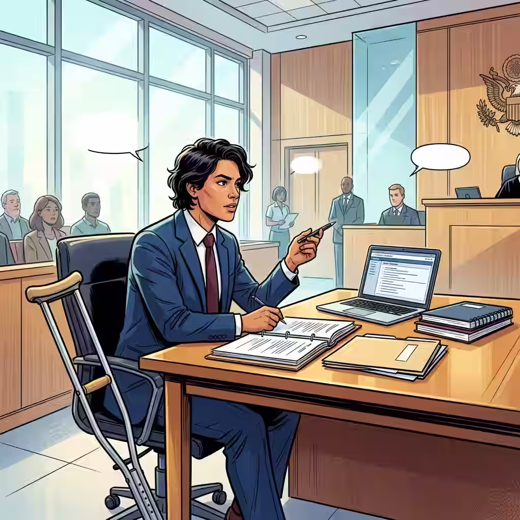 Attorney in a court room- own occupation vs any occupation