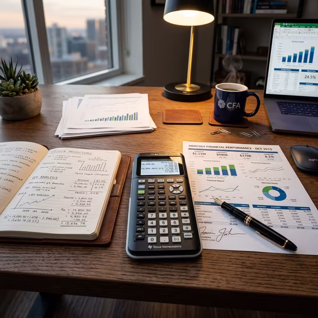 A desk with a calculator, financial documents, and a pen, symbolizing the process of determining how much disability insurance do I need to cover essential expenses.